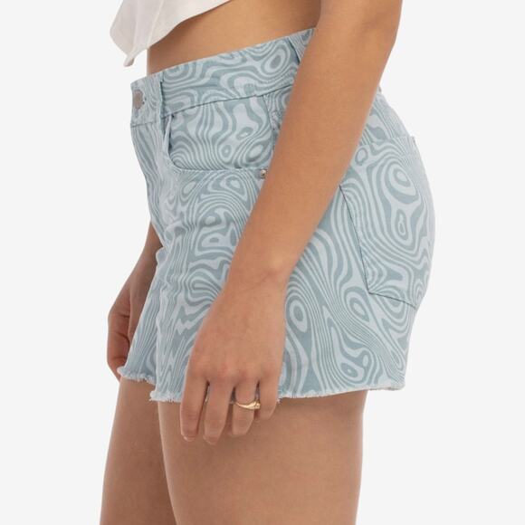 RSQ Women’s Shorts High Rise Y2K Pop Dopamine Print Statement Pattern Blue Sz 25 - Picture 1 of 12